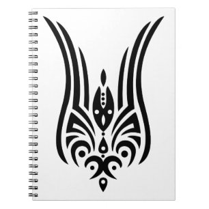Carnet Tatouage tribal NOIR - tulipe + vos idées