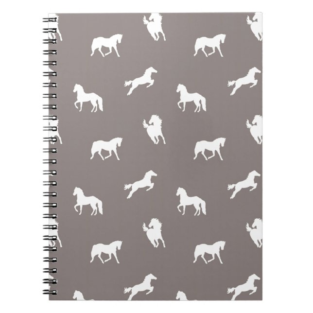 Carnet Taupe d'impression de cheval (Devant)
