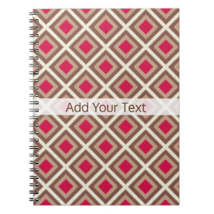 Carnet Taupe, Taupe Légère, Diamants Ikat Rose Chaud STay