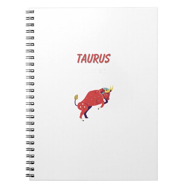 Carnet Taureau blanc, zodiaque, impression signe du zodia (Devant)