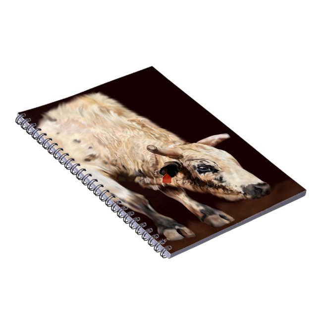Carnet Taureau de Rodéo Bucking Blanc (Côté Droit)
