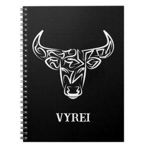 Carnet Taureau tribal noir et blanc / Ox