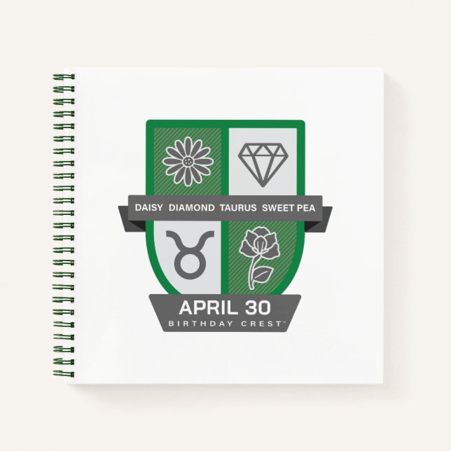 Carnet Taurus Crest d'anniversaire™ pour 20-30 avril (Devant)