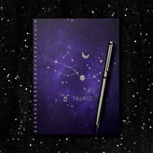 Carnet Taurus pourpre zodiaque Horoscope d'astrologie c