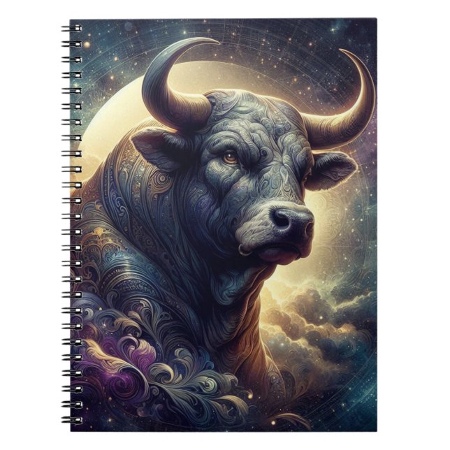 Carnet Taurus Zodiac Art - Taureau Majestic (Devant)