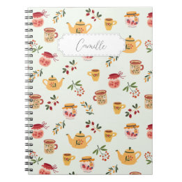 Carnet Tea Time personnalisable Motif sans faille