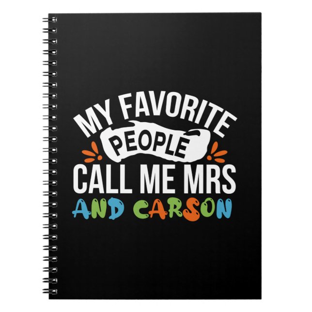 Carnet Teacher Art Les gens préférés appellent moi Carson (Devant)