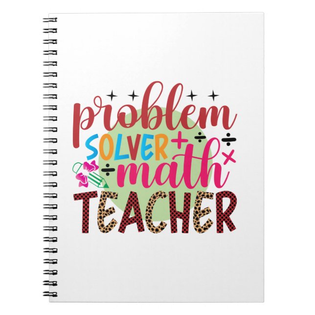 Carnet Teacher Art Problem Solver Math Teacher (Devant)