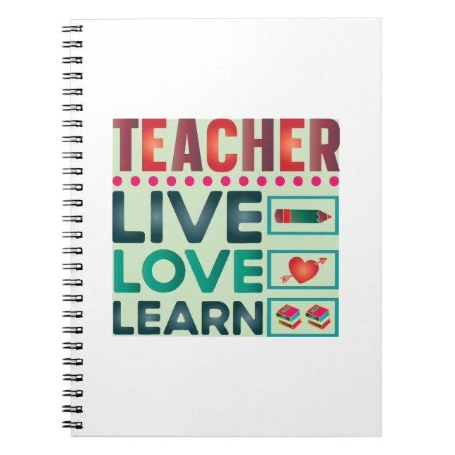 Carnet Teacher Live Love Learn (Devant)