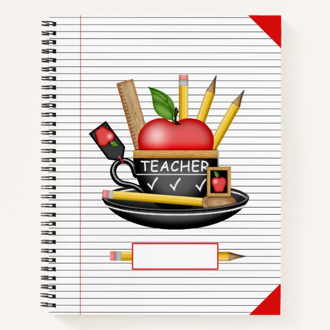 Carnet Teacup de pomme de l'enseignant grand (Devant)