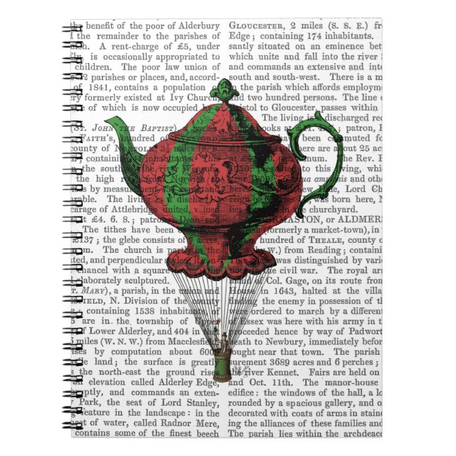 Carnet Teapot volant 2 rouge et vert (Devant)