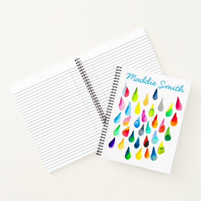 Carnet Teardrops watercolor colorful whimsical (Intérieur)