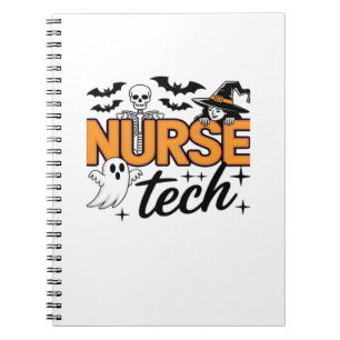 Carnet Tech infirmière - Halloween - avec squelette, sorc