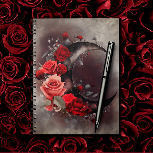 Carnet Técherie   Lune de croissant avec des roses rouges