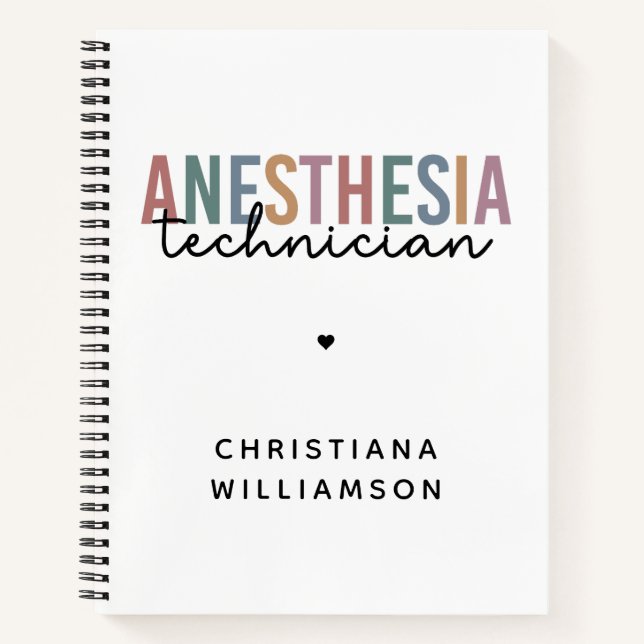 Carnet Technicien d'anesthésie personnalisée Technique d' (Devant)