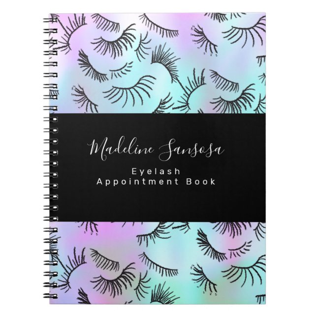 Carnet Technicienne de cils jolis Pastel Cils Dessins (Devant)
