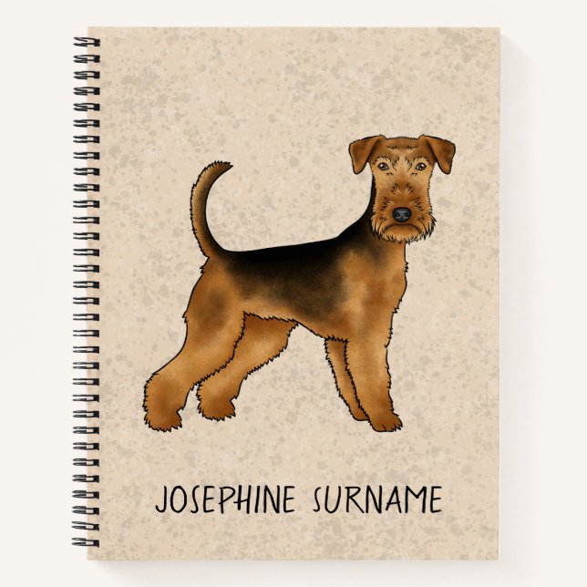 Carnet Teckel Airedale Terrier de Bingley Texte personnal (Devant)
