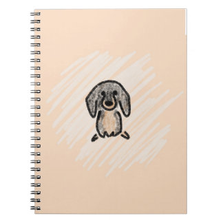 carnet teckel marron et noir