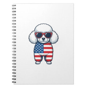 Carnet Tecktonik Poodle avec Lunettes de Soleil Design Ve