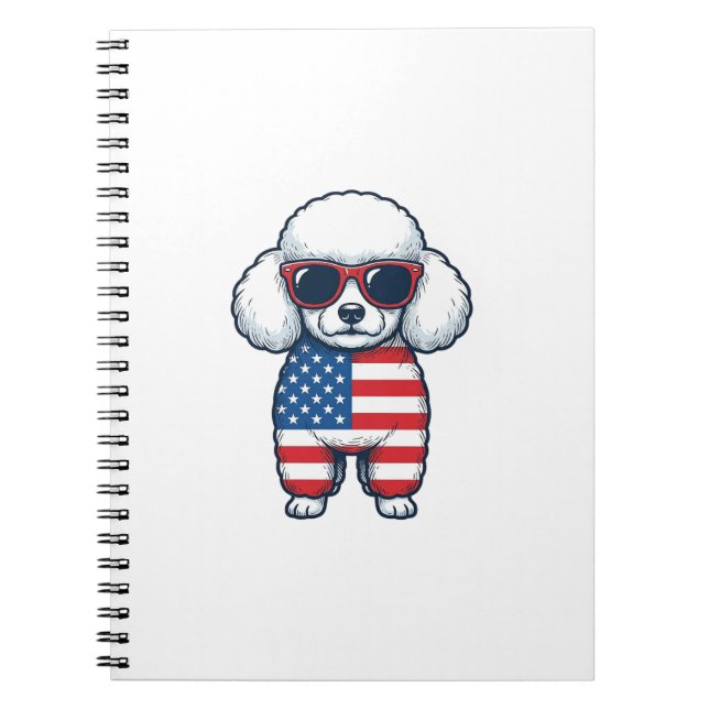 Carnet Tecktonik Poodle avec Lunettes de Soleil Design Ve (Devant)