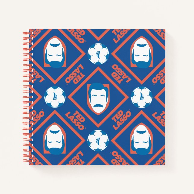 Carnet Ted Lasso | Motif de diamant face et balle (Devant)