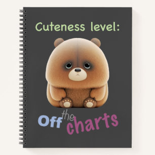 Carnet Teddy Bear Cuteness Level Mignonne Adorable Funny