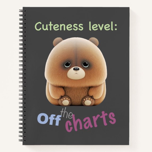 Carnet Teddy Bear Cuteness Level Mignonne Adorable Funny (Devant)