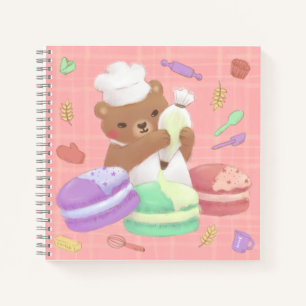 Carnet Teddy le Baker avec Macarons