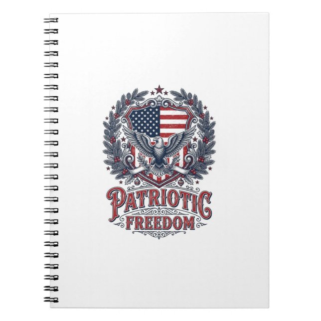Carnet Tee-shirt graphique vectoriel de Noël patriotique (Devant)