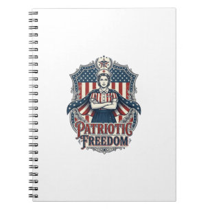 Carnet Tee-shirt graphique vectoriel infirmière patriotiq