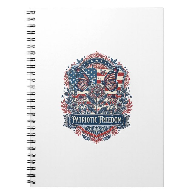 Carnet Tee-shirt graphique vectoriel jardin papillon patr (Devant)
