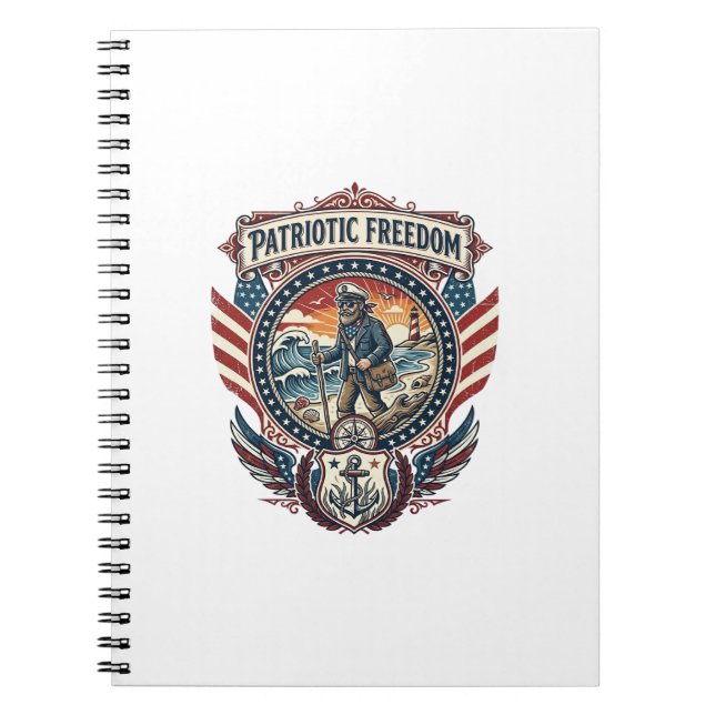 Carnet Tee-shirt graphique vectoriel Patriotic Beachcombe (Devant)