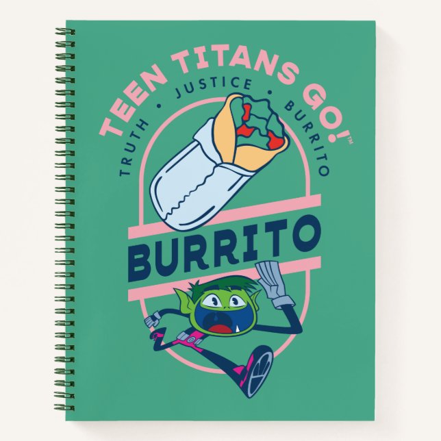 Carnet Teen Titans Go ! Beast Boy "Truth Justice Burrito" (Devant)