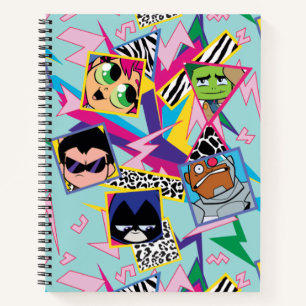 Carnet Teen Titans Go!   Collage de groupe rétro 90