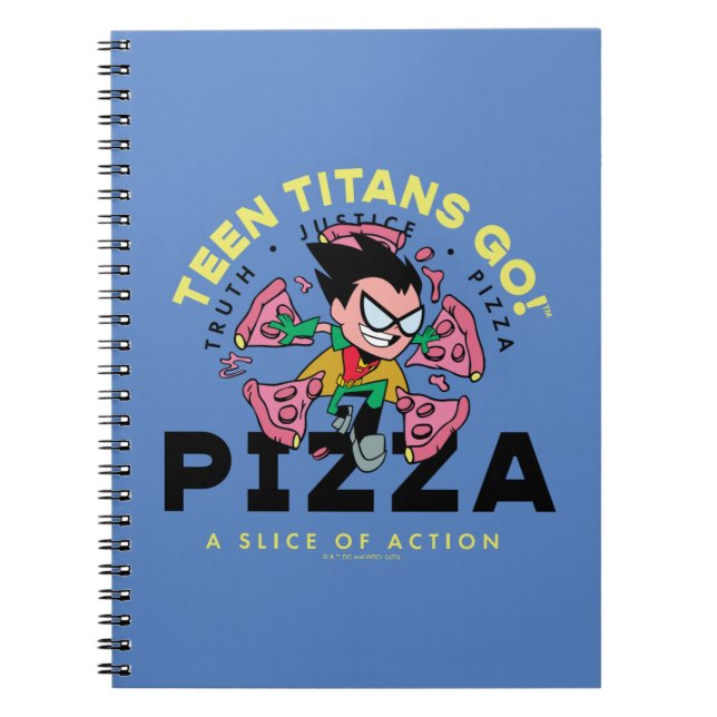 Carnet Teen Titans Go ! Robin "Truth Justice Pizza" (Devant)