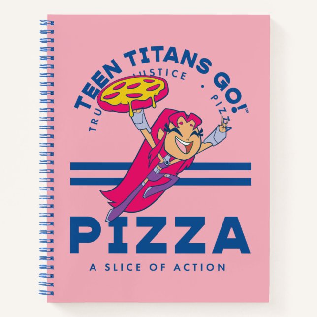 Carnet Teen Titans Go ! Starfire "Truth Justice Pizza" (Devant)