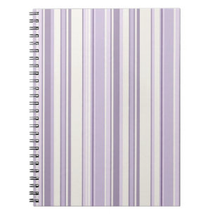 Carnet Teintes de lavande douces rayures ivoire