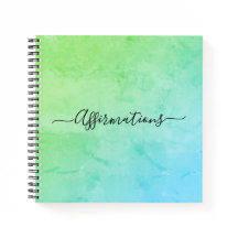 Teinture à tarte bleue verte Affirmations de typog