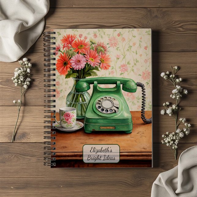Carnet Téléphone vert vintage (Créateur téléchargé)