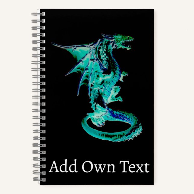 Carnet Tempest Blue Dragon Illustration Ocean Artwork ->  (Recto)