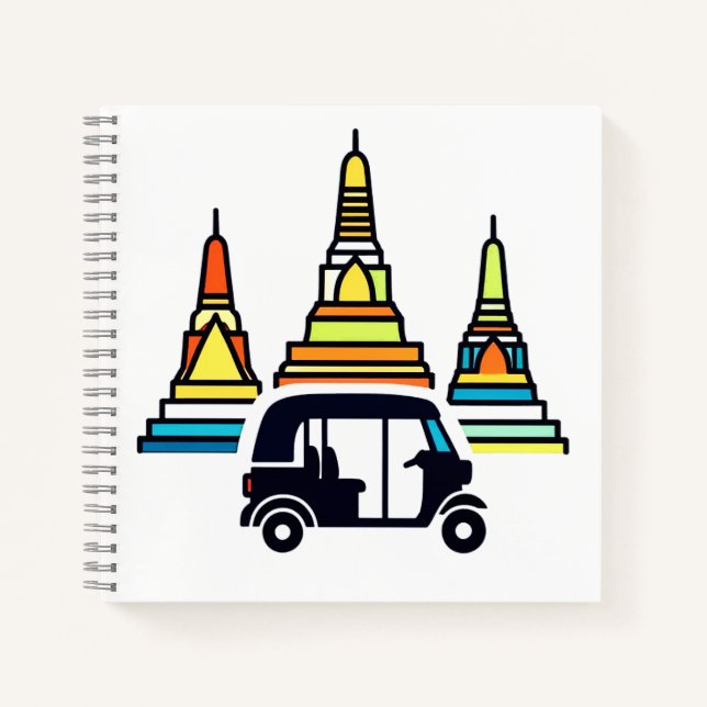 Carnet Temples thaïlandais et tuk tuks (Devant)