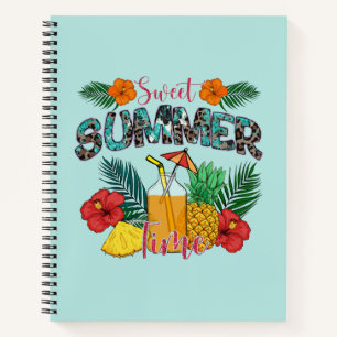 Carnet Temps d'été doux Fruits tropicaux et fleurs