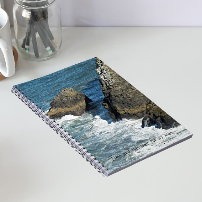 Carnet Temps et Marée Citation Chaucer Côte Rocheuse (In Situ)