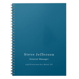 Carnet Tendance Élégant Minimaliste Simple Bleu