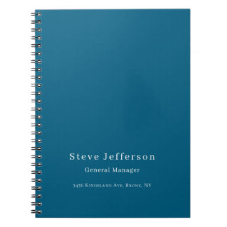 Carnet Tendance Élégant Minimaliste Simple Bleu