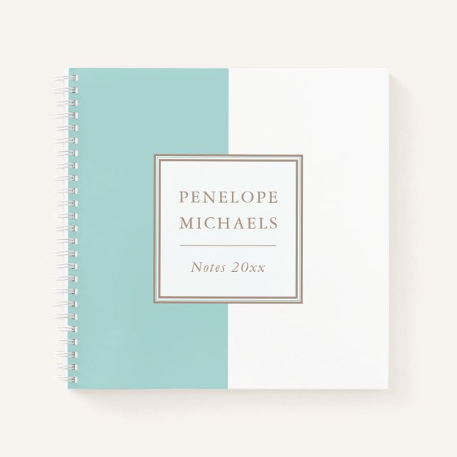 Carnet tendance en bleu et blanc (Devant)