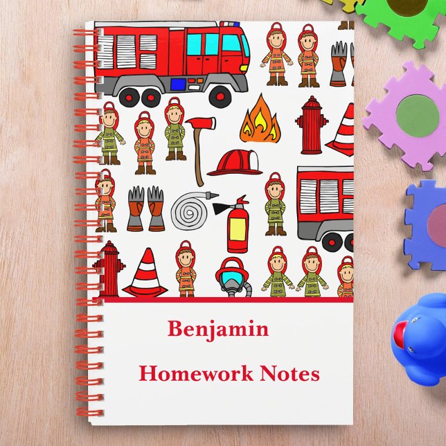 Carnet Tendance et Mignons Pompiers de Camion de Pompiers (Créateur téléchargé)