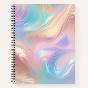 Carnet Tendance pastel rose bleu jaune abstrait vagues
