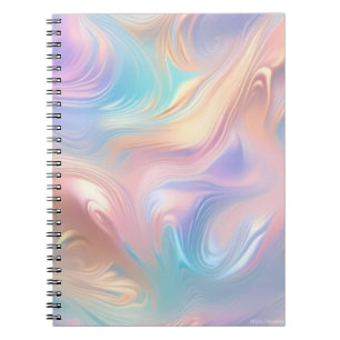 Carnet Tendance pastel rose bleu jaune abstrait vagues
