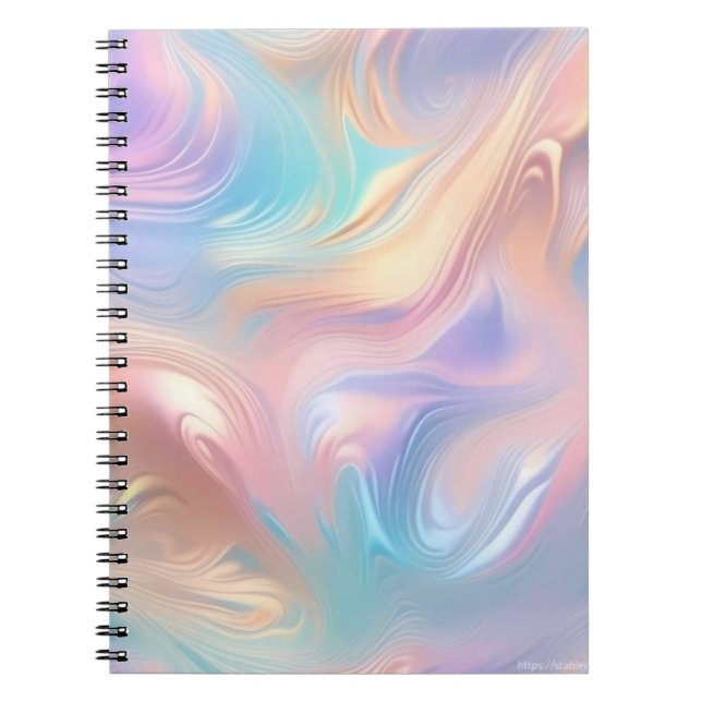 Carnet Tendance pastel rose bleu jaune abstrait vagues (Devant)